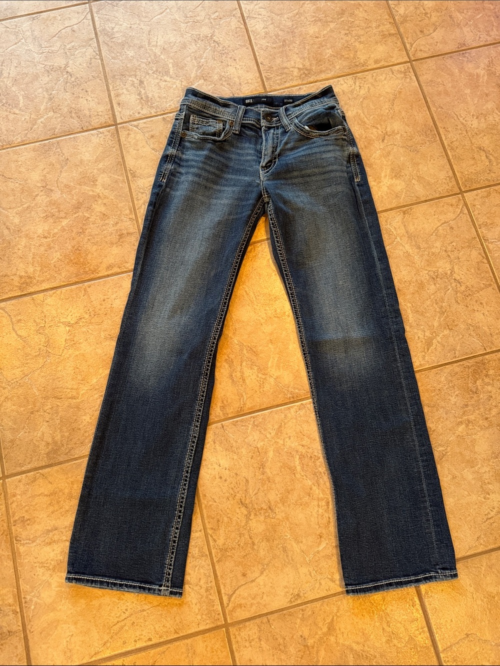 Men's Dark Blue Straight-Leg Jeans